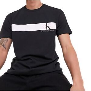 Calvin Klein Men's Black Crew Short Sleeve Graphic Tee